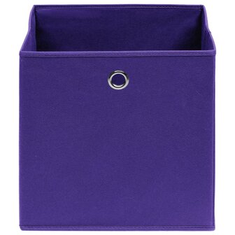 Opbergboxen 10 st 32x32x32 cm stof paars 3