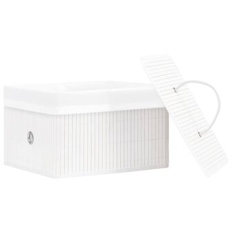 Opbergboxen 4 st bamboe wit 5