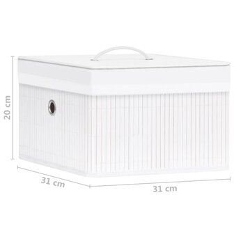 Opbergboxen 4 st bamboe wit 9