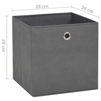 Opbergboxen 10 st 28x28x28 cm nonwoven stof grijs 7