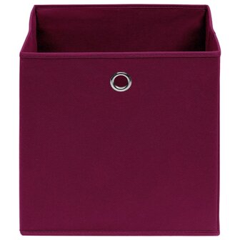 Opbergboxen 4 st 28x28x28 cm nonwoven stof donkerrood 3