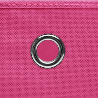 Opbergboxen 10 st 28x28x28 cm nonwoven stof roze 4