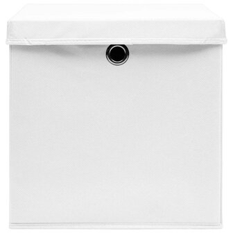 Opbergboxen met deksel 4 st 28x28x28 cm wit 4