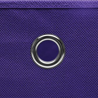 Opbergboxen met deksel 10 st 28x28x28 cm paars 5