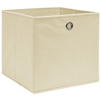 Opbergboxen 4 st 28x28x28 cm nonwoven stof cr&egrave;mekleurig 2