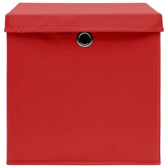 Opbergboxen met deksel 10 st 28x28x28 cm rood 5