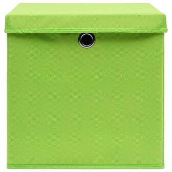 Opbergboxen met deksel 4 st 28x28x28 cm groen 4