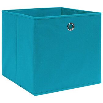 Opbergboxen 4 st 28x28x28 cm nonwoven stof babyblauw 2