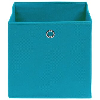 Opbergboxen 4 st 28x28x28 cm nonwoven stof babyblauw 3