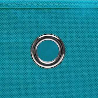 Opbergboxen met deksel 10 st 28x28x28 cm babyblauw 5