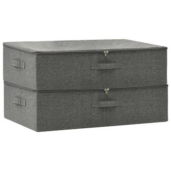 Opbergboxen 2 st 70x40x18 cm stof antracietkleurig 2