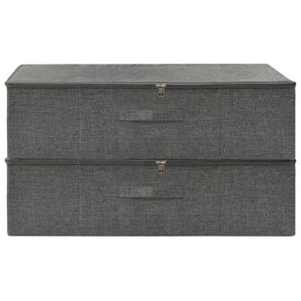 Opbergboxen 2 st 70x40x18 cm stof antracietkleurig 3