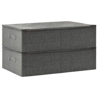 Opbergboxen 2 st 70x40x18 cm stof antracietkleurig 4