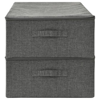 Opbergboxen 2 st 70x40x18 cm stof antracietkleurig 5
