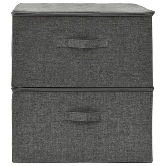 Opbergboxen 2 st 43x34x23 cm stof antracietkleurig 3