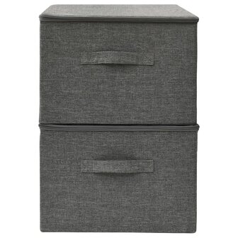 Opbergboxen 2 st 43x34x23 cm stof antracietkleurig 5