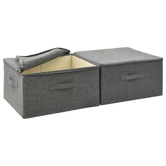 Opbergboxen 2 st 43x34x23 cm stof antracietkleurig 7