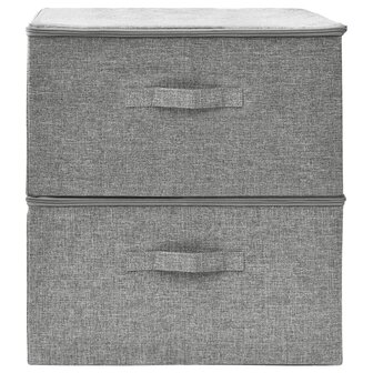 Opbergboxen 2 st 43x34x23 cm stof grijs 3