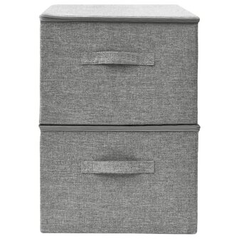 Opbergboxen 2 st 43x34x23 cm stof grijs 5