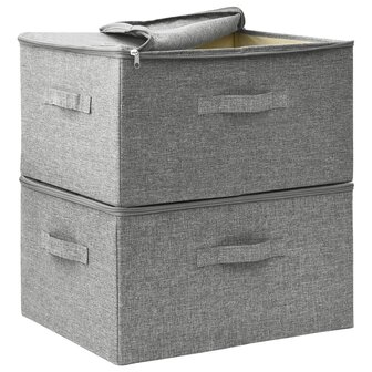 Opbergboxen 2 st 43x34x23 cm stof grijs 6
