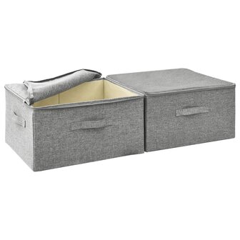 Opbergboxen 2 st 43x34x23 cm stof grijs 7
