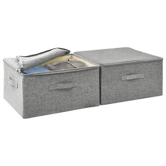 Opbergboxen 2 st 43x34x23 cm stof grijs 8
