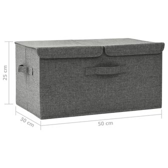 Opbergbox 50x30x25 cm stof antracietkleurig 11