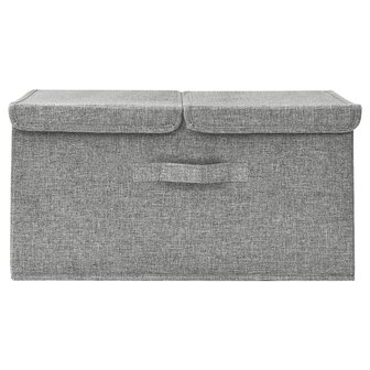 Opbergbox 50x30x25 cm stof grijs 3