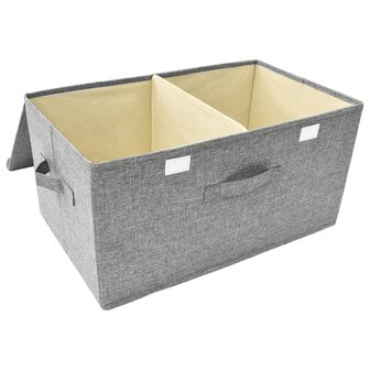 Opbergbox 50x30x25 cm stof grijs 7