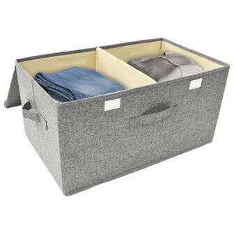 Opbergbox 50x30x25 cm stof grijs 8