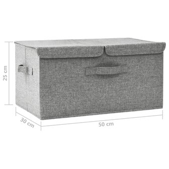 Opbergbox 50x30x25 cm stof grijs 11