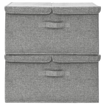 Opbergboxen 2 st 50x30x25 cm stof grijs 3