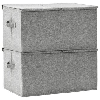 Opbergboxen 2 st 50x30x25 cm stof grijs 4