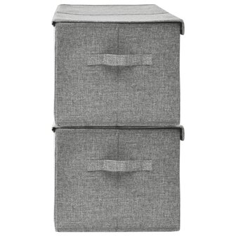 Opbergboxen 2 st 50x30x25 cm stof grijs 5