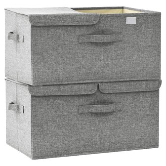 Opbergboxen 2 st 50x30x25 cm stof grijs 6