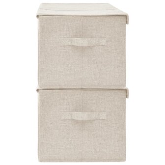 Opbergboxen 2 st 50x30x25 cm stof cr&egrave;mekleurig 5