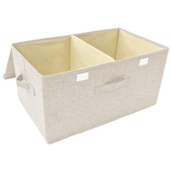 Opbergboxen 2 st 50x30x25 cm stof cr&egrave;mekleurig 7
