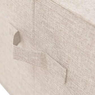 Opbergboxen 2 st 50x30x25 cm stof cr&egrave;mekleurig 10