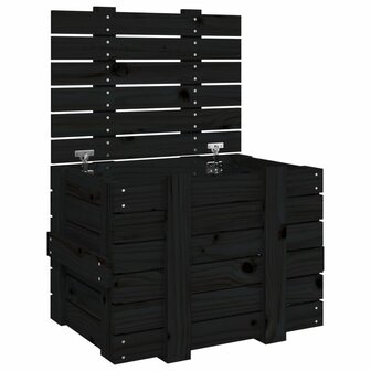 Opbergbox 58x40,5x42 cm massief grenenhout zwart 2