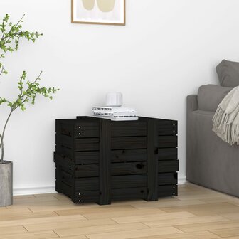 Opbergbox 58x40,5x42 cm massief grenenhout zwart 3