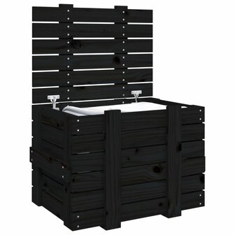 Opbergbox 58x40,5x42 cm massief grenenhout zwart 5