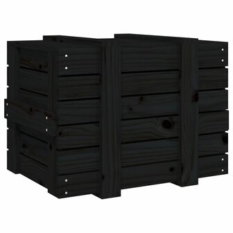 Opbergbox 58x40,5x42 cm massief grenenhout zwart 6