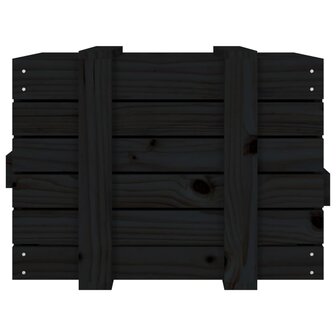 Opbergbox 58x40,5x42 cm massief grenenhout zwart 7