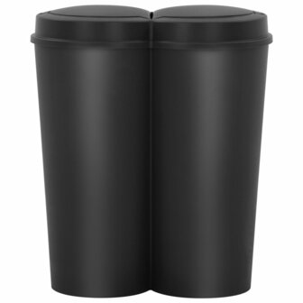 Prullenbak dubbel 50 L zwart 3