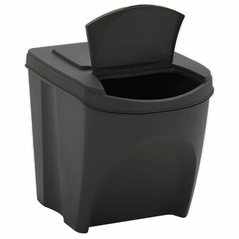 Vuilnisbakken 3 st stapelbaar 75 L polypropeen grijs 5