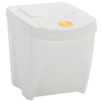 Vuilnisbakken 3 st stapelbaar 75 L polypropeen wit 4