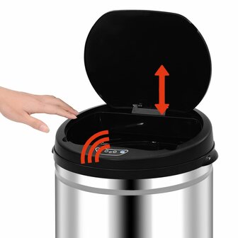 Prullenbak met automatische sensor 50 L roestvrij staal 5