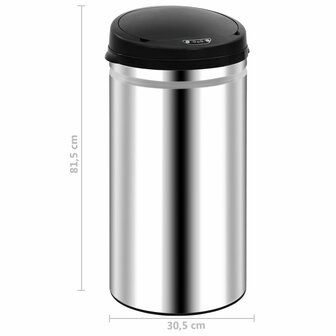 Prullenbak met automatische sensor 50 L roestvrij staal 8