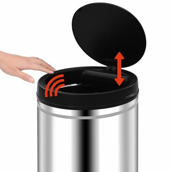 Prullenbak met automatische sensor 60 L roestvrij staal 5