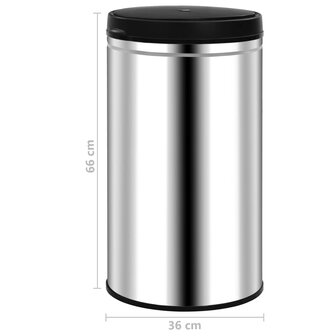 Prullenbak met automatische sensor 60 L roestvrij staal 7